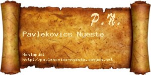 Pavlekovics Nyeste névjegykártya